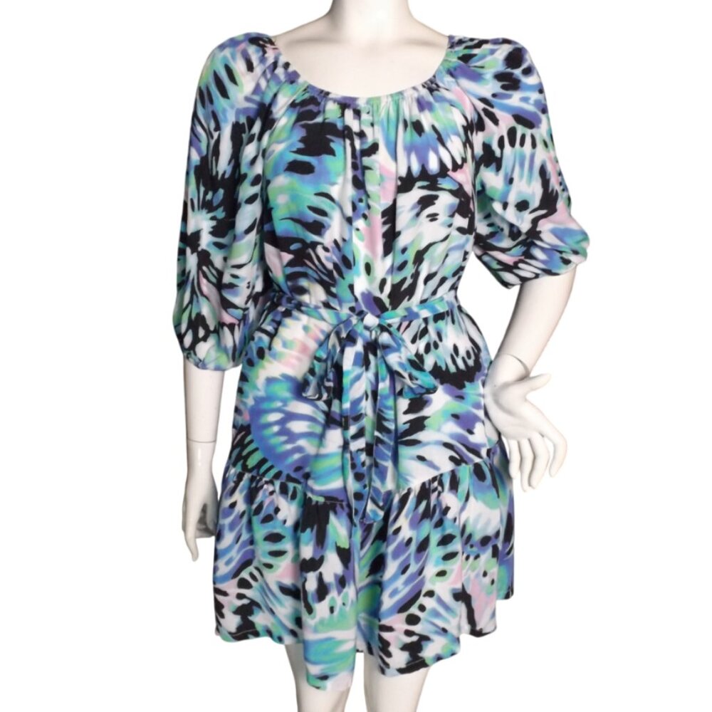 TOMMY BAHAMA Dress/Cover-up, S, Blue, On/Off shoulder, Stretchy neck, Short/mini